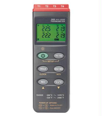 4-channel Data Logging Thermocouple Thermometer