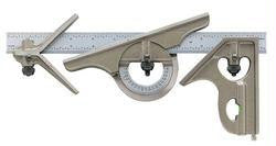 S281-4r - Combination Set With Hardened Square And Center Heads, Reversible Protractor And Patented Locating Device