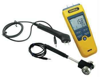 7022kit - Pin-pinless Lcd Moisture Meter Kit W- Remote Pin Type Probe And Roller Type Sensor