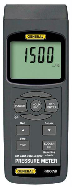 Pressure Meter With Excel-formatted Data Logging Sd Card