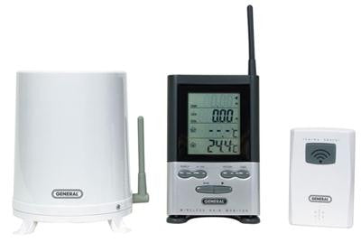 Wireless Rain Gauge With Temperature Display, Remote Rain Bucket And Temperature Sensor