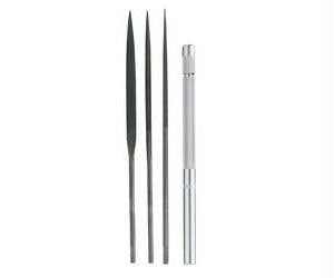 Four-piece Swiss Pattern Needle File Set With Handle